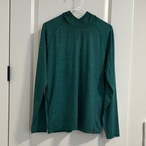 Smartwool Teal Hoodie with Striped Accents